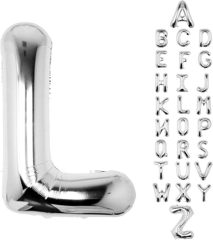 Letter Balloons Silver 40 Inch L Large Big Foil Mylar Balloon | by Unknown