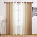 DWCN Ombre Faux Linen Sheer Curtains by DWCN