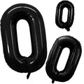 2 Pcs 42 Inch Black Foil Balloons Number 0 by GOER