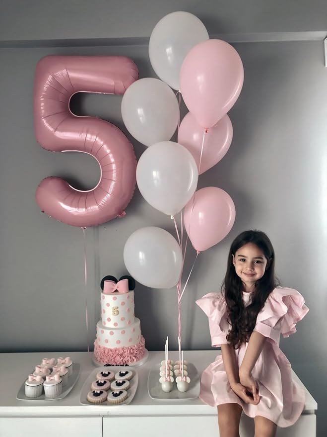 Number 4 Balloon 40 Inch Pearl Pink Balloon - Image 2