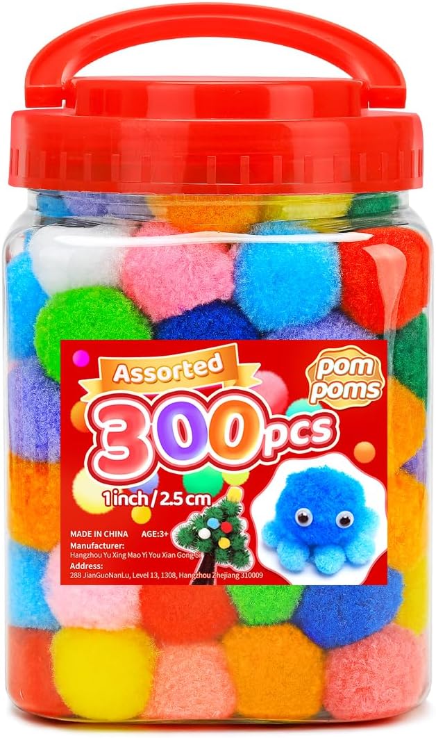 IOOLEEM Multi-Color Pom Poms, Pom Poms by IOOLEEM