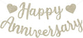 BEISHIDA Pre-Strung Champagne Happy Anniversary Banner Wedding Decor | Glitter by Beishida