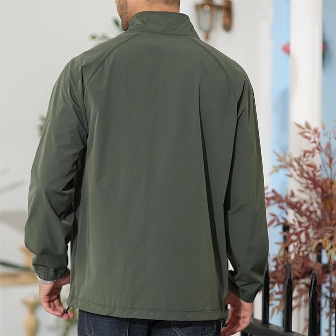 Opomelo Men's Athletic Quarter Zip Pullover Golf Hiking Running Lightweight Jacket Workout Sweatshirt With Pocket