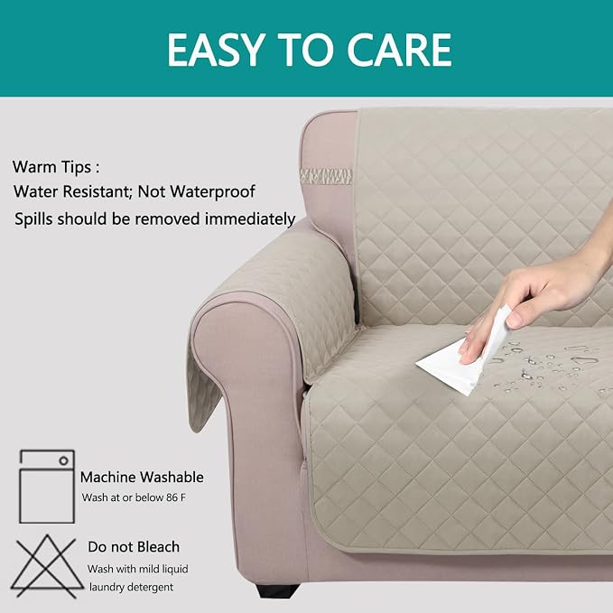 U-NICE HOME 4 Seater Sofa Cover 91''Large Couch Cover, Pet Friendly, Elastic - Image 5