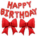 Vuzvuv Red Happy Birthday Balloons, 38 Inches Huge Red Bow Aluminum Foil by Vuzvuv