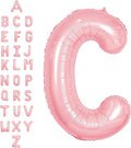 SUWEN 40 Inch Pink Large C Letter Balloons Big Foil Helium A-Z | Jumbo Mylar by SUWEN