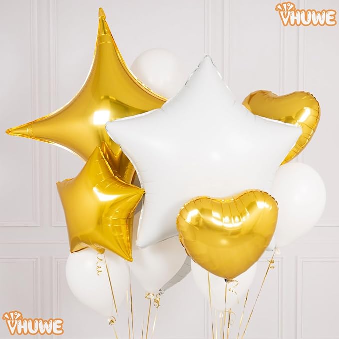 White Sand Star Balloons 18 Inch - Image 6