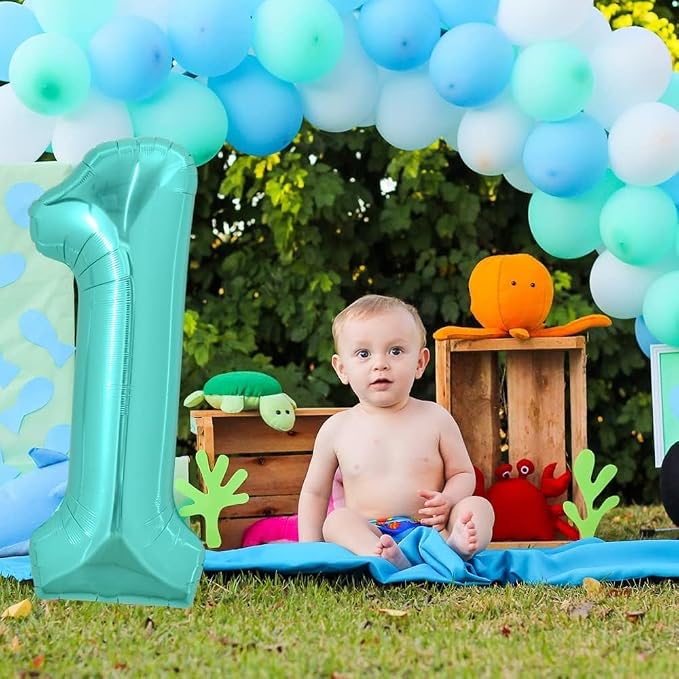 TONIFUL 40 Inch Large Teal Blue Number 12 Balloons Giant Digital 12 or 21 - Image 4
