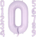 Light Purple Number 0 Balloon, 40 Inch Big Large Foil Helium Number Balloons by AIQINHU