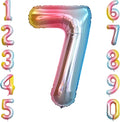 Rainbow Ombre Number 7 Balloon 40 Inch, Pastel Foil Decor by Unknown
