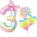 Pastel Birthday Balloon for Pastel Party Decorations, 40 inch Large Number 3 by Unknown