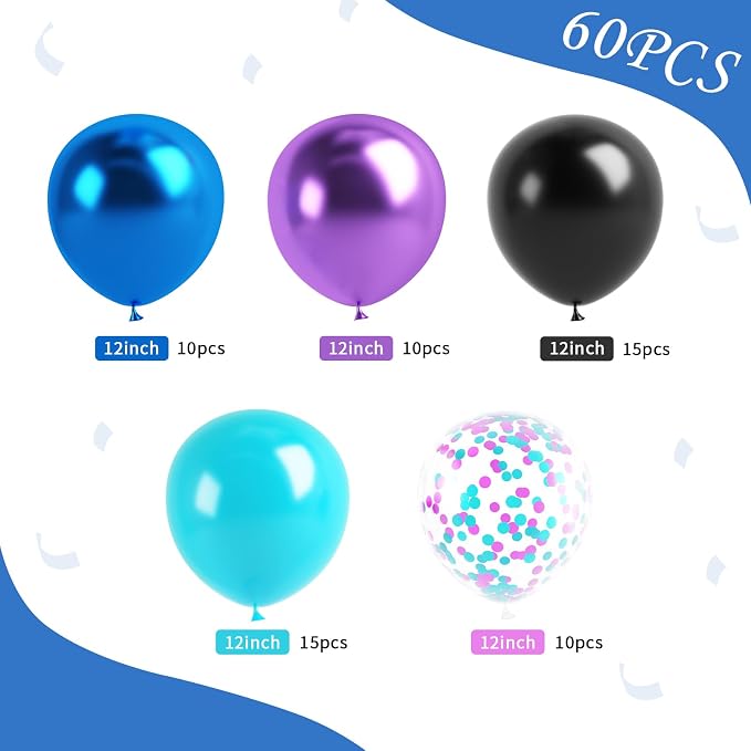 Black Purple Blue Balloon - Image 2