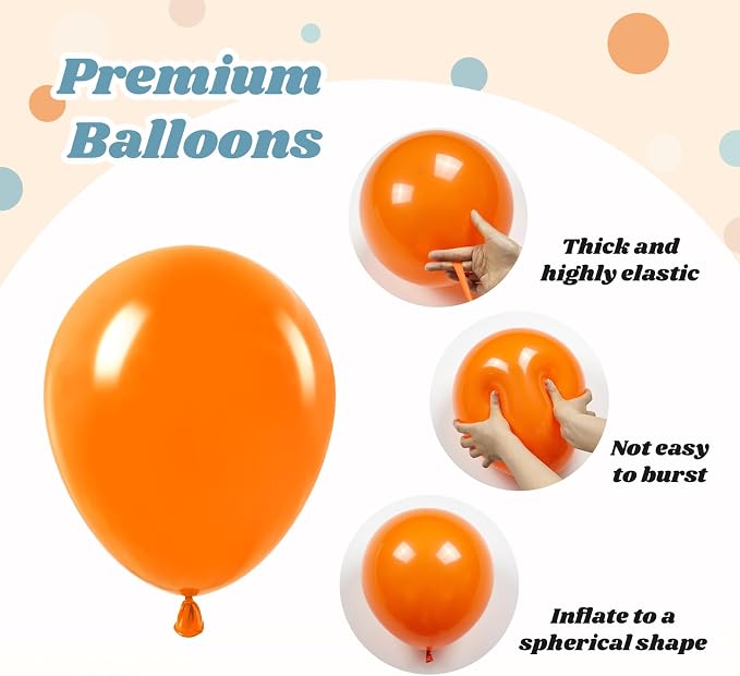60pcs 12inch Blue and Orange Balloons, Dusty Blue Orange Sand White Nude - Image 3