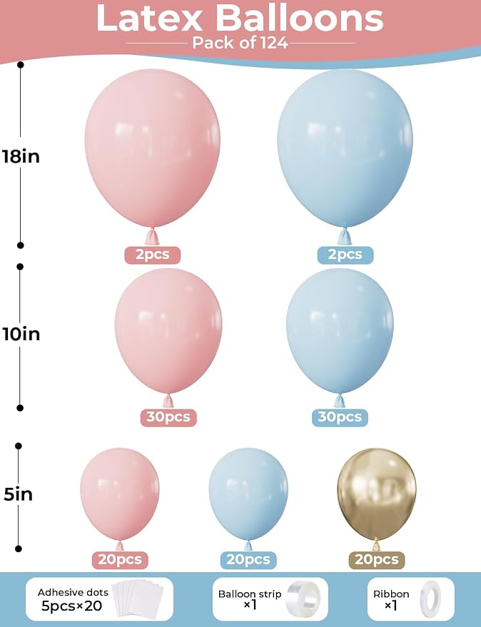 Gender Reveal Balloon Arch Garland Kit - Image 4