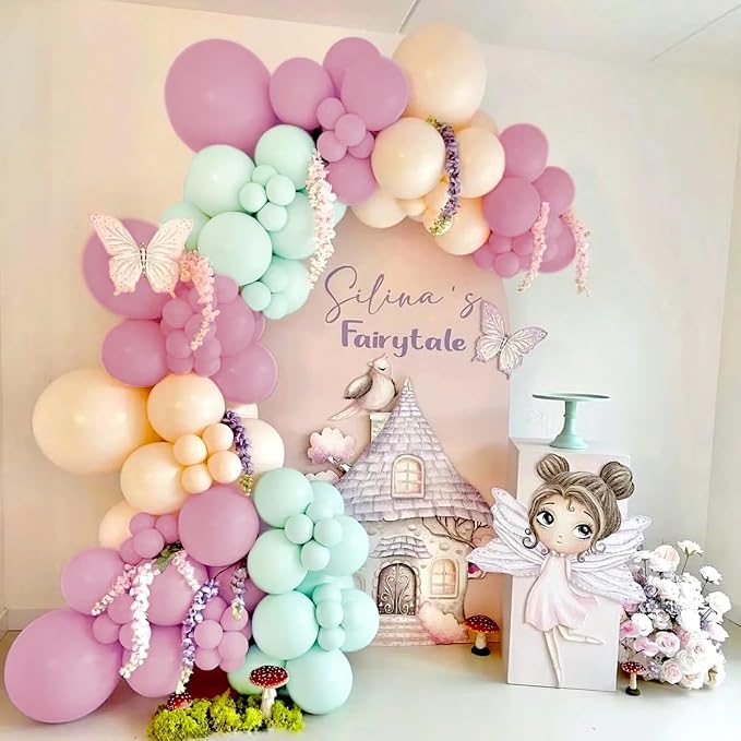 Dusty Purple Green Nude Balloon Garland Arch Kit - Image 7