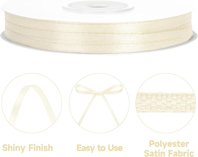 KINGLAKE Ivory Satin Ribbon - Image 3