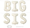 40 Inch Cream BIG SIS Balloons, Large Beige Neutral Big Sis Balloon Letters Sign by Lingqiang