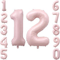 40" Light Pink Foil Number 12 Balloon by TNCDJKPA