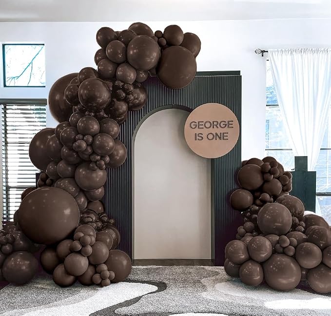 Dark Brown Balloons Double Stuffed Balloon Garland Arch Kit Different Sizes by Captank