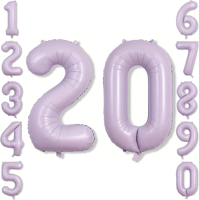 Cream Purple Number 20 Balloon 40 Inch, Foil Digits by Unknown