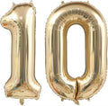 10 Balloon Number, 40 Inch Large Foil Light Gold Number 10 Balloons Champagne by Unknown