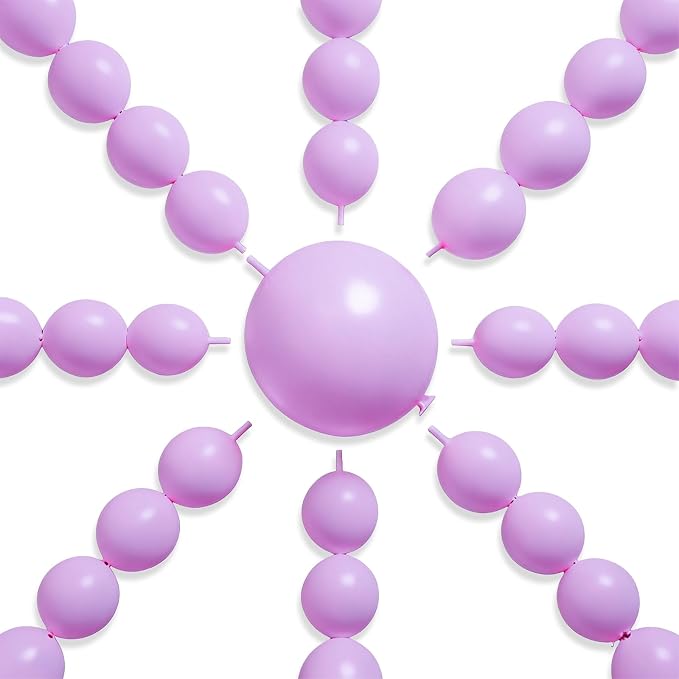 PartyWoo Lavender Linking Balloons 100pcs 6 Inch Purple Link Balloons | by PartyWoo