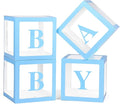 Baby Shower Boxes Party Decorations – 4 pcs Blue Transparent Balloon Boxes – by Unknown