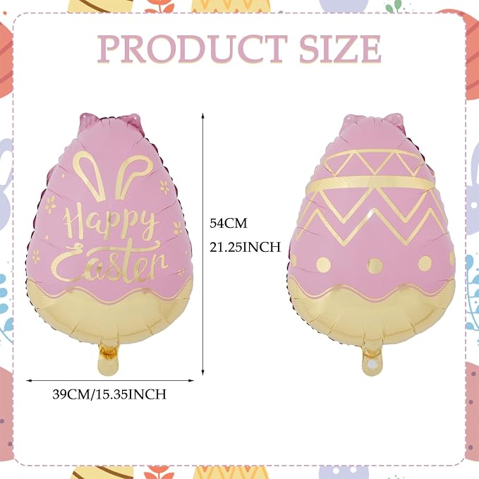 2Pcs 21 Inch Easter Eggs Balloons - Image 2