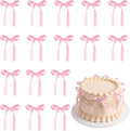 Pink Bows for Cake Ribbon Bow Cake Topper Pink Bow Cupcake Toppers | 30 PCS Bow by NatNarr