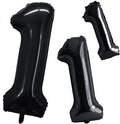 Black Foil Balloons Number 1, Huge Number Balloons by GOER