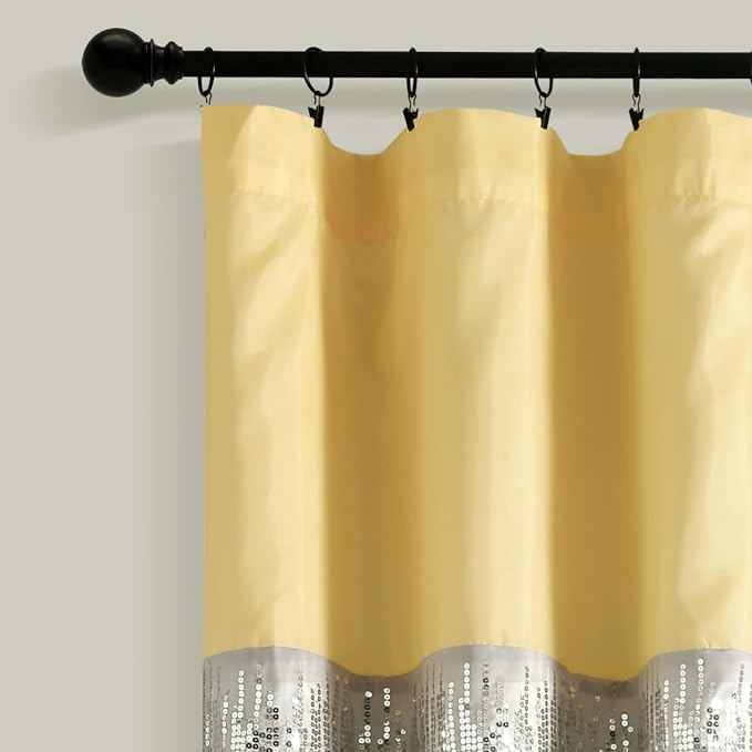 Lush Decor Night Sky Window Curtain Panel, Single 100"W x 84"L Yellow & Gray - Image 3