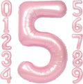 SUWEN 40 Inch Pink Large 5 Number Balloons Big Foil Helium Number Balloons 0-9 by SUWEN