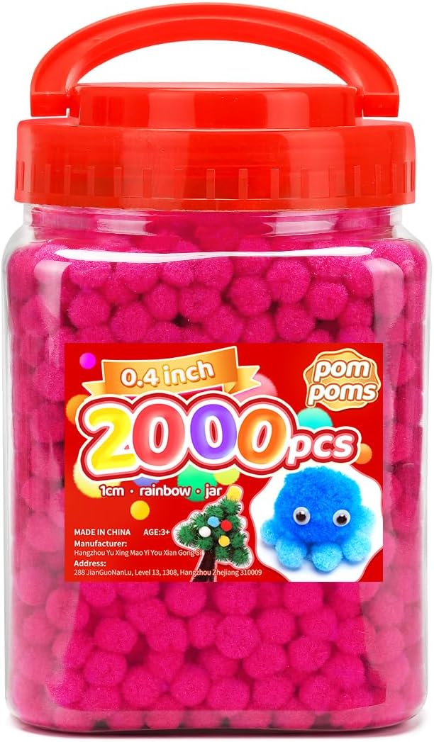 Iooleem Pink Pom Poms, Small Size, Pom Poms by IOOLEEM
