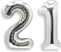 AULE 40 Inch Silver 21 Balloon Number Foil 0-9 Birthday Big Numbers | Birthday by AULE