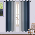 Yakamok Ombre Curtains Navy Blue and Greyish White by Yakamok