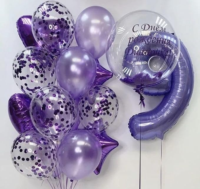 Number 8 Balloon 40 Inch Balloons Purple Birthday Decorations - Image 3