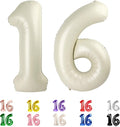 16 Balloon Numbers 40Inch for 16th Year Old Birthday Decorations, Cream | 40In by Mluchee