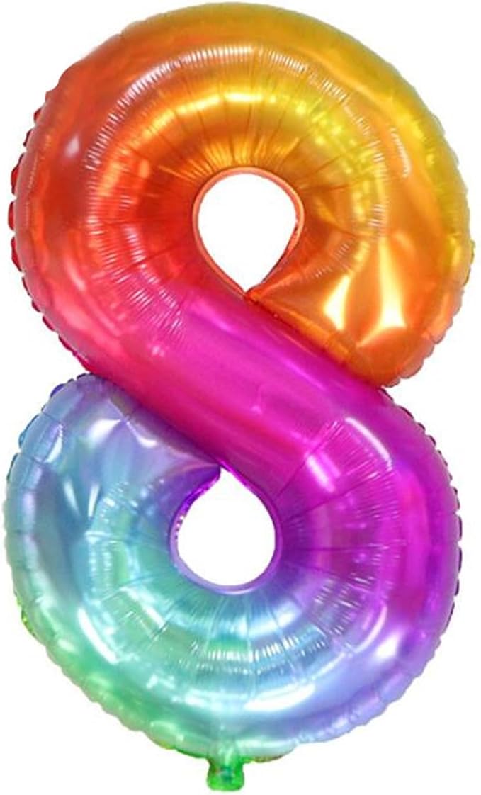 40 inch digital balloon, Jelly Color, Number 8 by TNCDJKPA
