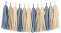 15PCS Dusty Blue Party Tissue Paper Tassel Garland Decor by ALLHEARTDESIRES