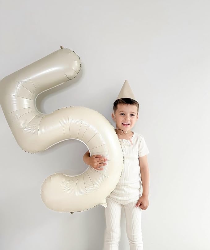 Cream Number 5 Balloon 40 Inch - Image 3
