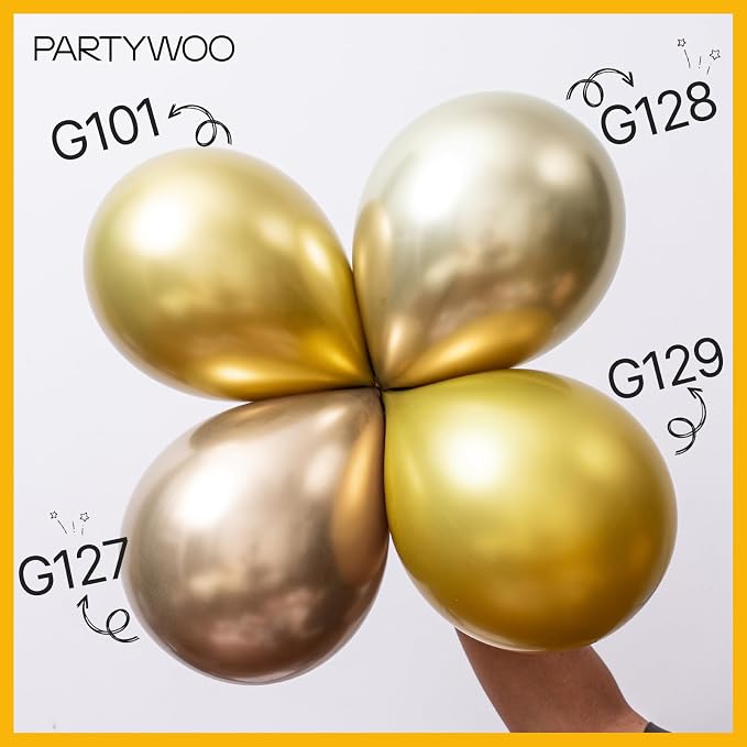 PartyWoo Metallic Gold Star Latex Balloon Arch Kit 110pcs Different Sizes | 18 - Image 3