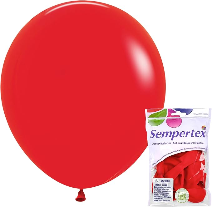 Sempertex Fashion Red Balloons, 18 Inch, vibrant color, ships uninflated by Sempertex