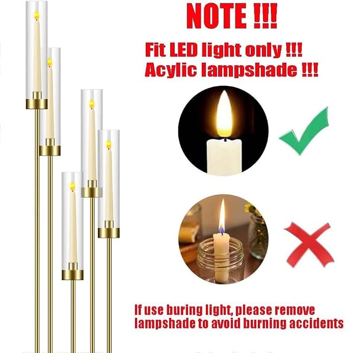 35in 1 Set Gold Candelabra Candle Centerpieces - Image 4