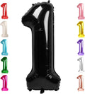 1 Balloon Numbers Birthday Decorations, 40In Black Balloons by Mluchee