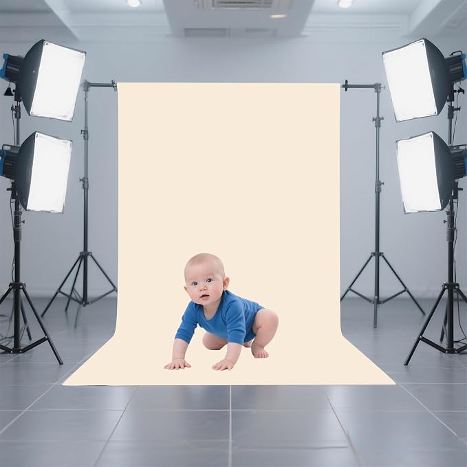 Cream Photography Backdrop for Photoshoot, Fabric 3x5ft | Versatile Studio - Image 2