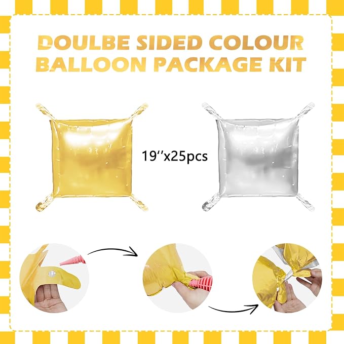 Gold and Silver Balloons Wall Tunnel Backdrop Double Sided Metallic Balloon - Image 2