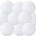Treela 10 Pack White Chinese Japanese Paper Lanterns Decorative Hanging Round by Treela