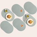 Mint Green Oval Silicone Placemats Set of 6 – Heat Resistant, Waterproof by Unknown