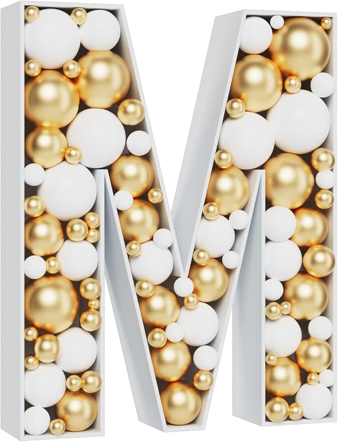 Marquee Letters 3FT Tall Mosaic Balloon Frame Pre-Cut Foam Board Letter M | by MEYSIMOON