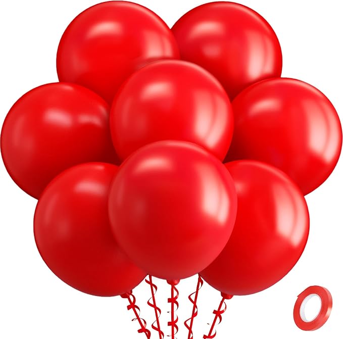 Patimate Red Balloons 30 Pack 18 Inch Matte Red Latex Party Balloons | Birthday by PatimateDirect